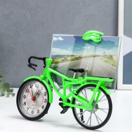Photo frame Plastic with clock "Bicycle" mix 10x15 cm, 5.6x21.5x18 cm-2