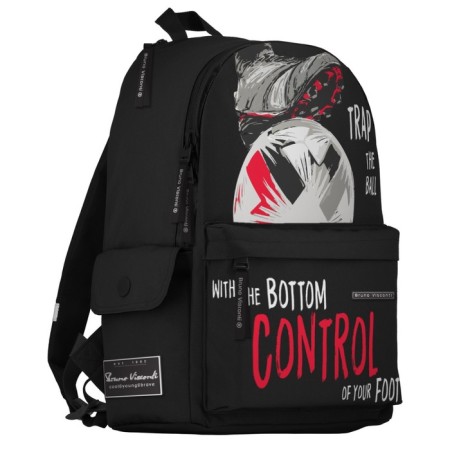 Youth backpack 40 x 30 x 17 cm, Bruno VisConti 12-003 + Penal, Football, Black-1