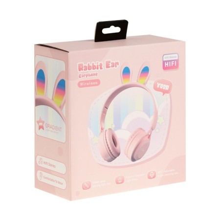 Wireless headphones Y08R, invoices, children's, BT 5.1, backlight, 400 mAh, pink-8