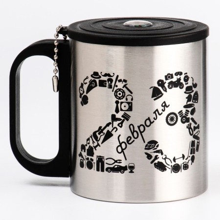 Thermal circle, 180 ml, tourism "Master K. February 23", retains heat 2 hours, compass-2
