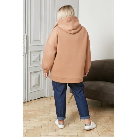 Female hoodies, size 62, beige color-4