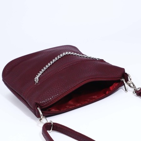 Janelli Cross-Boda Bag on a zipper, 2 external pockets, burgundy color-6