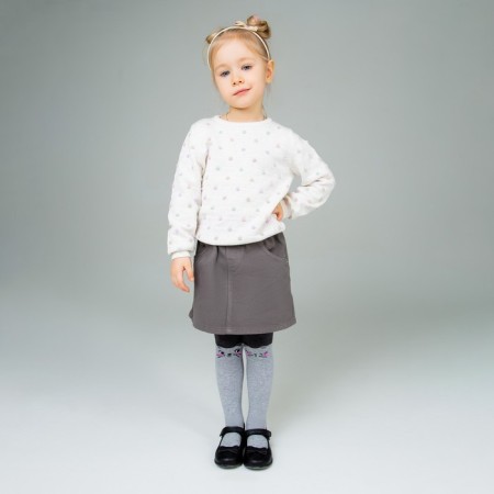 Pantyhose children, dark gray melange color, height 86-92 cm-2