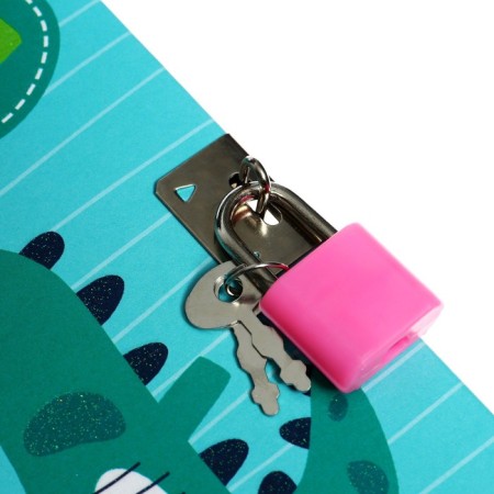 Notebook Gift A6, 45 sheets, on the castle, on the crest, line, "Dino", mix-4