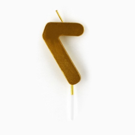 Candle for the cake, number "7", gold, 4 x 10 cm.-3