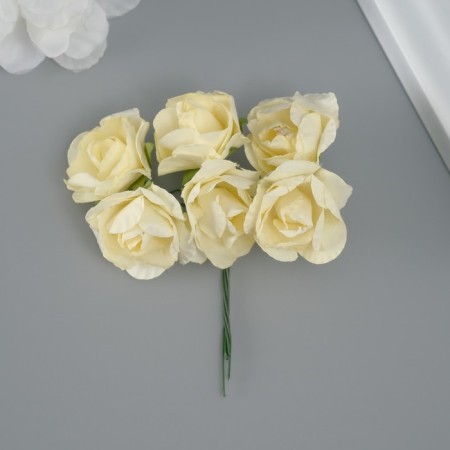 Decorative flower for creativity "Rose" pale yellow