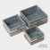 A set of handmade interior baskets LADOM, square, 3 pcs, size: 15 × 15 × 9 cm, 19 × 19 × 10 cm, 23 × 23 × 11 cm