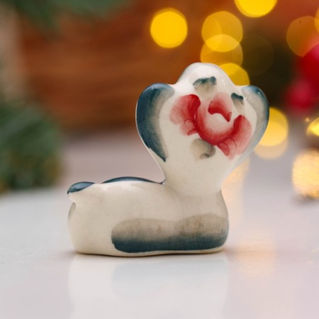 New Year. Souvenir "Maroussia" 5 × 5.5cm, gzhel, color-2