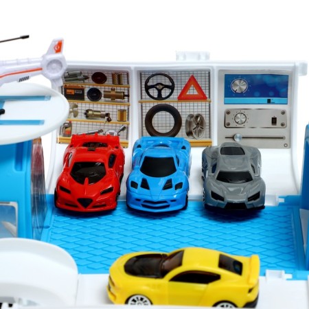 Airplane - Parking "Air Base", with 4 cars and helicopter-12