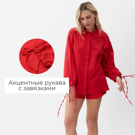 Female set (blouse, shorts) minku: Casual Collection Red color, rr 42-14