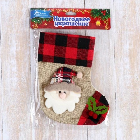 Nosok for gifts "Santa Claus, Ostanist" 12x15.5 cm, red-brown-2