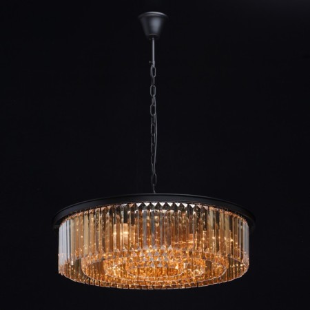 Goslar chandelier, 10x60W E14, black color, gold-1
