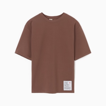 T -shirt female plain Minaku: One Most Brand Brown color, size 52-9