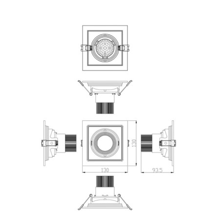 Lamp card-built era SKD-1, 130x130x100 mm, IP40, 9W, 1080LM, 4000K-2