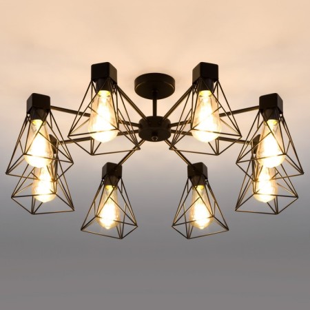 Trappola chandelier, 8x60W E27, black color-1
