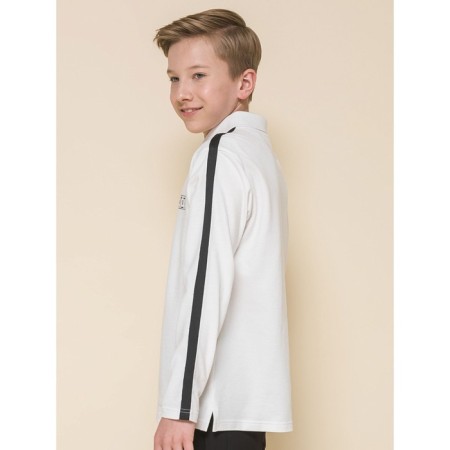 Polo for a boy with a long sleeve Pelican, height 152 cm, milk color-1