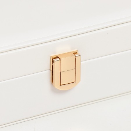 Casket to the leatherette for jewelry "Matte surface. Rectangular" white 16x11.5x5.5 cm-1