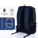 Backpack from textiles on lightning, Erich Krause, 1 pocket, USB connector, blue color