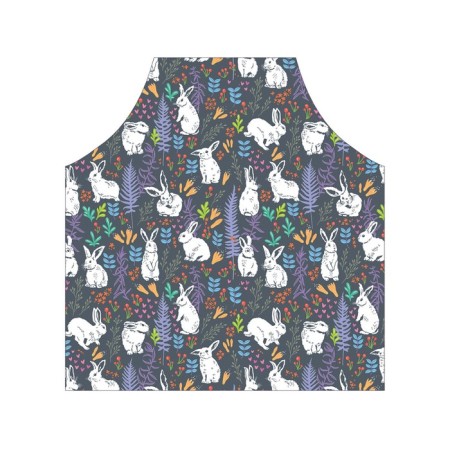 Apron kitchen with a “rabbit” photo print, adjustable, size OS-2