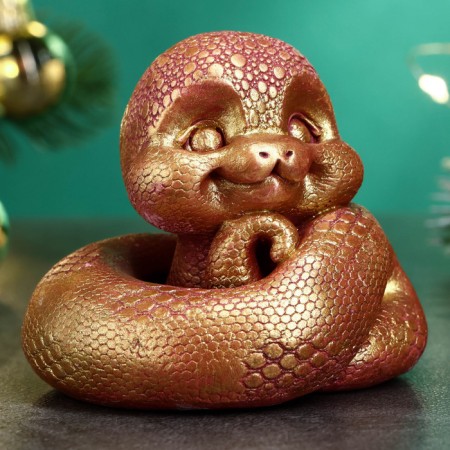 Figure "Snake Taulus" Bordeau-gold, 6x6cm-1