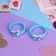 Hair gum "Little Joy", set 2 pcs., Butterfly, 3.5 cm, Blue