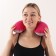A pillow for the neck, with a headrest, inflatable, in a case, 43 × 28 cm, pink color