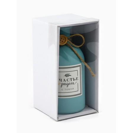 Vase for flowers glass "Happiness with you", blue 13.4 x 6.1 cm, 250 ml-5