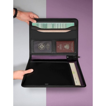 A4 lightning folder, 2 departments, calligrata, 350 x 282 x 33 mm, plastic, 4 pockets, business class, lilac metallic-1