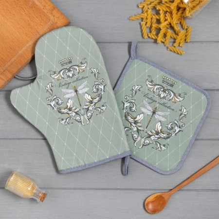 Kitchen-kitchen “Vintage Collection” mittens of 20x28cm, 19x19cm seizure, 100% HL