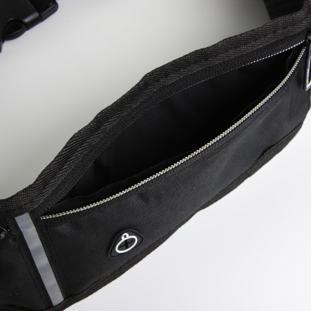 Lightning waist bag, 3 departments, black color-4