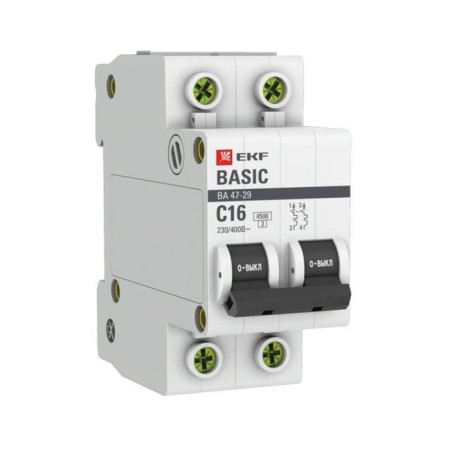 Circuit breaker automatic EKF MCB4729-2-16C 2P, 16A, 4.5ka