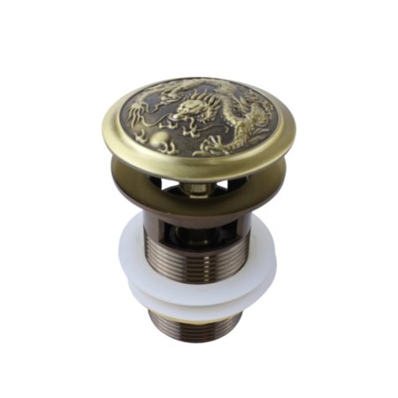 Bottom valve Bronze de Luxe "Dragon" 21984, for a shell, with overflow, brass, bronze