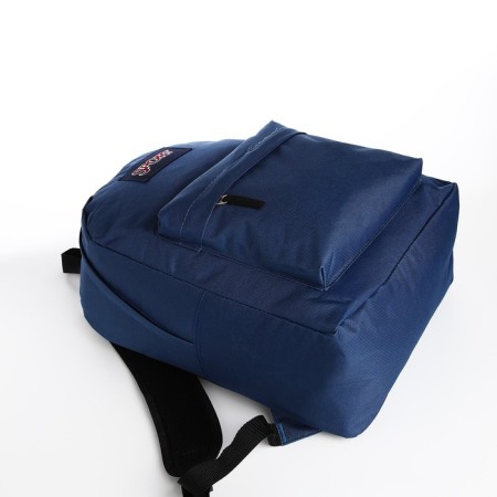 Youth backpack from lightning textiles, external pocket, blue color-4