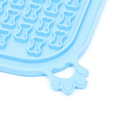 Rug for licking on suctions 18.5 x 18.5 cm, silicone, blue-5