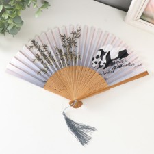 Fan wood, textile h = 21 cm 