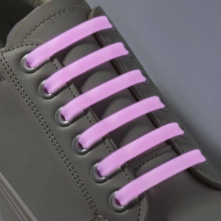 A set of shoes for shoes, 6 pcs, silicone, flat, glowing in the dark, 13 mm, 9 cm, lilac color-2