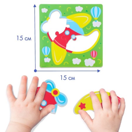 Soft puzzle for kids "plane", 4 details, crumb I-2