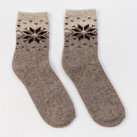 Male socks made of Mongolian wool, gray/snowflake color, size 29 (43-45)