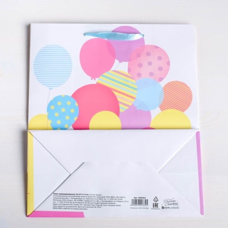 Package Gift Laminated Vertical, packaging, “The best day today!”, Ml 23 x 27 x 11.5 cm-3