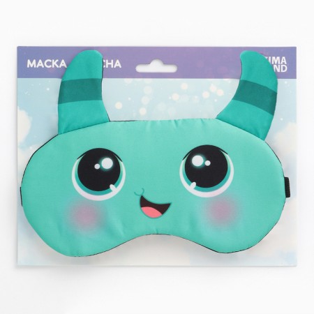 Mask for sleeping with ears "Montstrika", 19.3 x 15 cm, turquoise color-4
