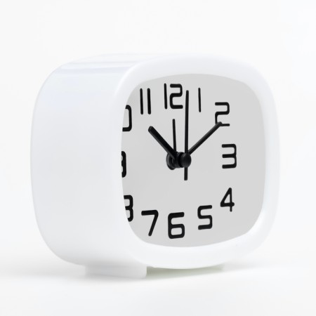 Alarm clock, discrete move, 10 x 8 x 4 cm, white-1