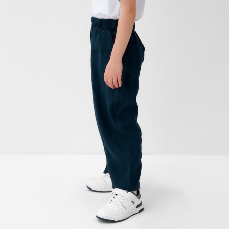 Pants for the boy KAFTAN LINEN, p. 36 (134-140), dark blue-2