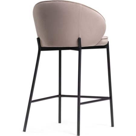 Stool Barny Neil Metal/velor, Black/Latte 58x45x92 cm-3