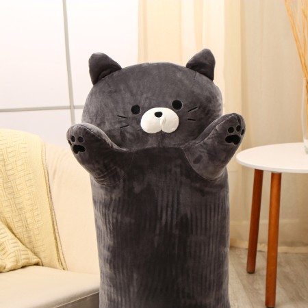 Soft toy-podushka "kitten", 110 cm, dark gray color-1