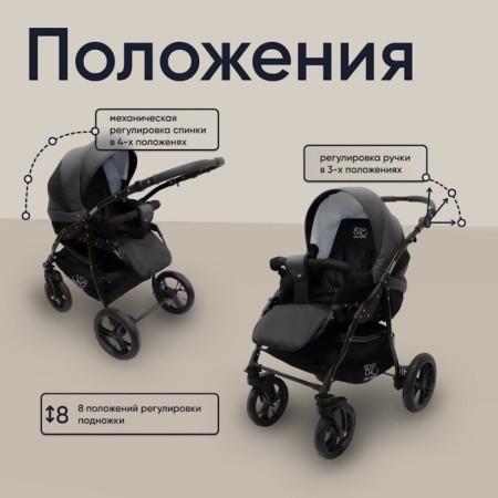 Stroller 2 in 1 Sweet Baby Mimmi, Black color-4
