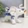 Souvenir Ceramics "Elephants with blue painting" Set 7 pcs H = 11 cm 31.5x23.5 cm