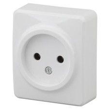 2p socket, 16A-250V, IP20, OU, Era Expert, White