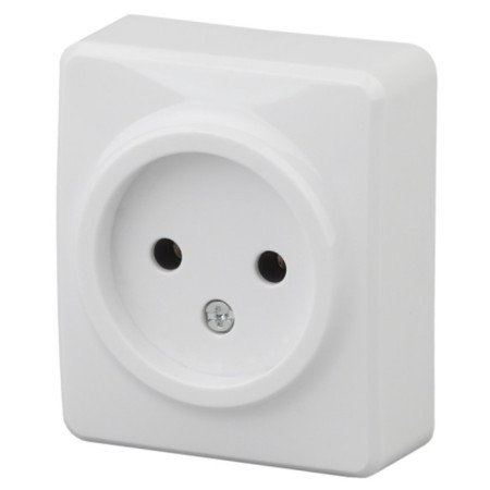 2p socket, 16A-250V, IP20, OU, Era Expert, White