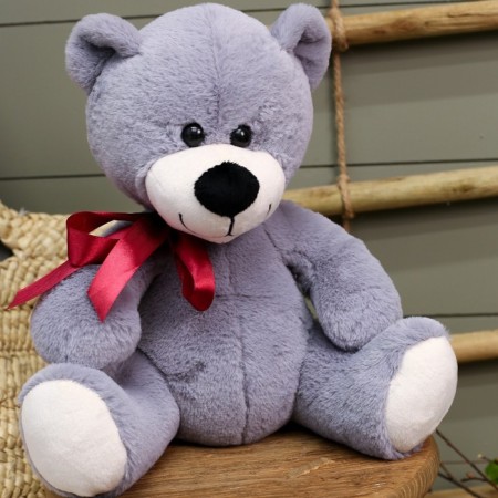 Soft toy "Bear Mishan", gray color, 32 cm-1