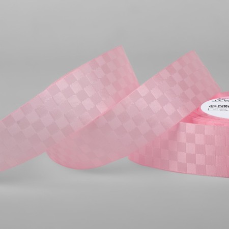 Decorative tape "Squares", 25 mm × 9.1 ± 0.5 m, pink color